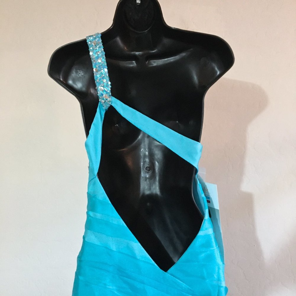 RARE Lafee Jasmine Pageant Prom Mermaid Party Dress Blue 12 NWT - Picture 11 of 12